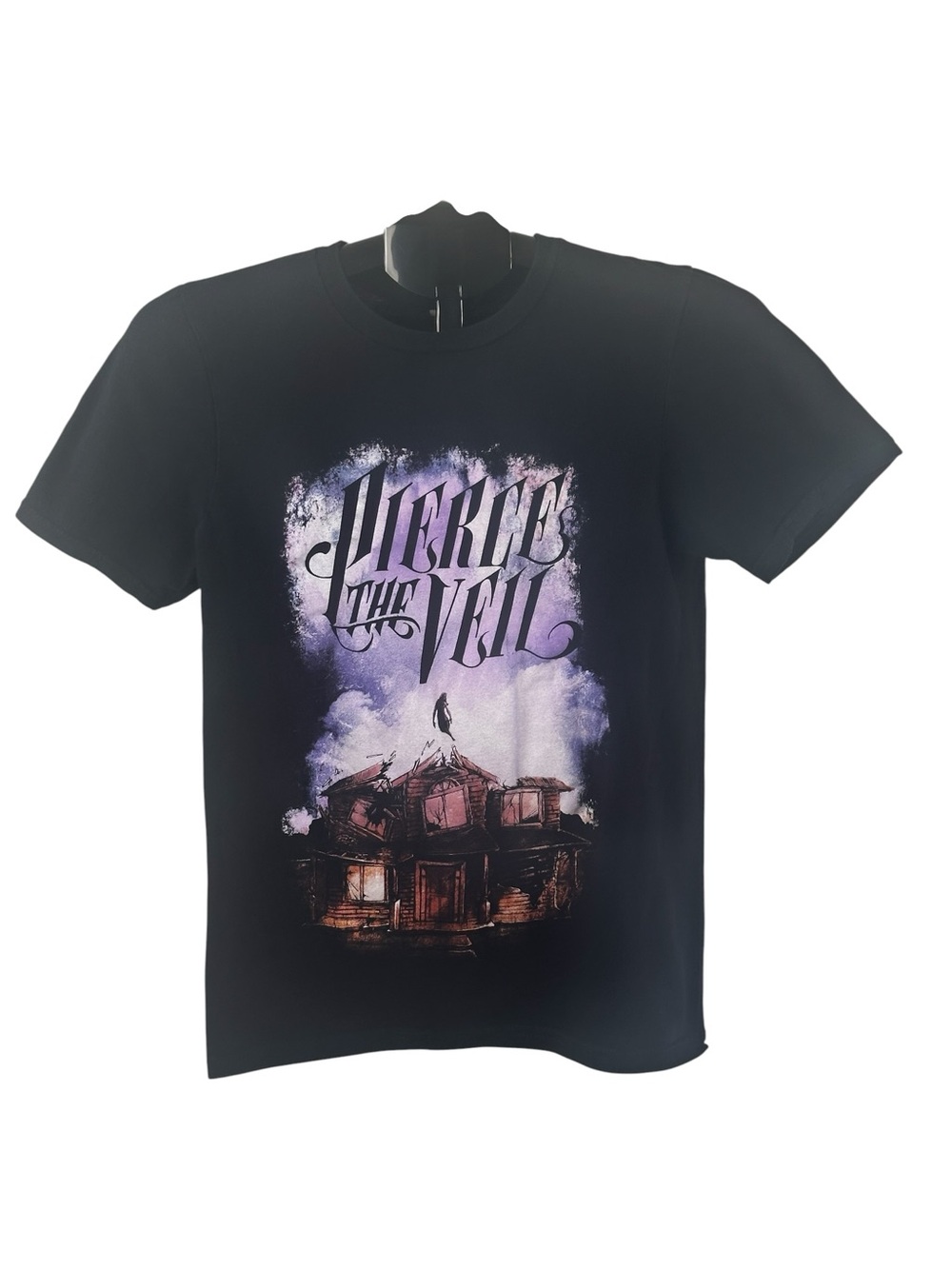 Pierce The Veil Haunted House Graphic Tee XS Black Emo Goth Band T-Shirt